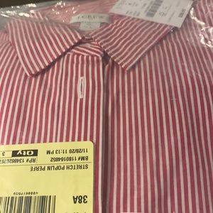 Women’s Long sleeve Red Stripe Button Down Shirt SZ XL